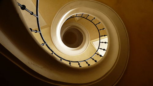 Low angle view of spiral stairs