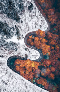 High angle view of road