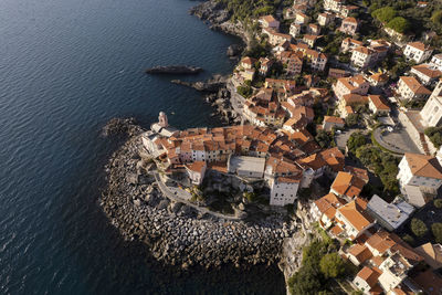 Aerial photographic documentation of the ligurian village of tellaro