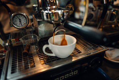 Close-up of coffee on table