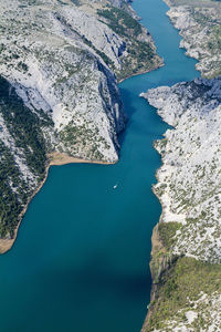 Aerial view of the canyon of the krka river