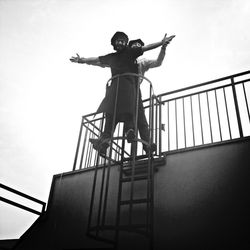 Low angle view of statue against the sky