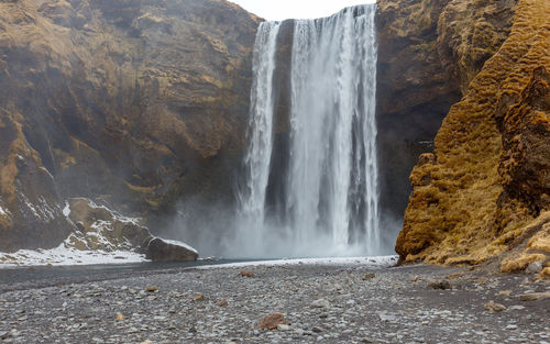 Scenic view of waterfall