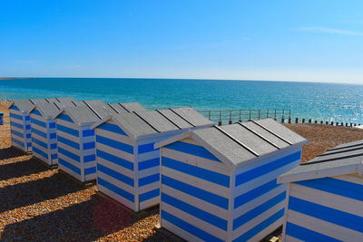 Scenic view of sea against blue sky