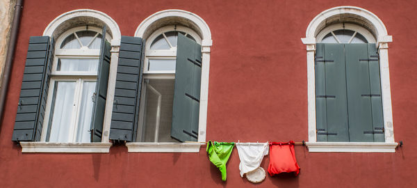 Clothes drying outside building