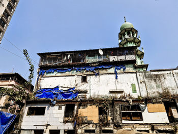 Low angle view of building against clear sky