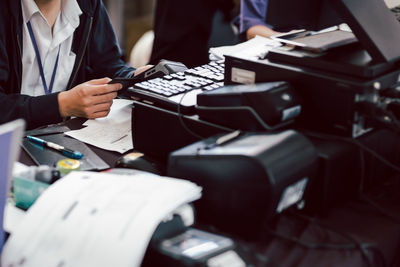 Business people working at table