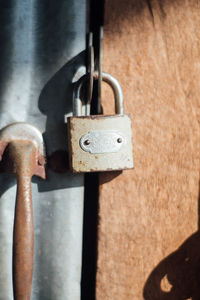 Close-up of rusty padlock