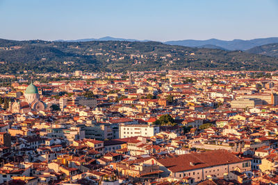 Panoramic city overview from arnolfo tower - torre di arnolfo, 95m-tall medieval tower.