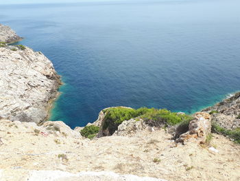 High angle view of beach