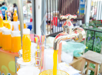 Close-up of metal for sale in market