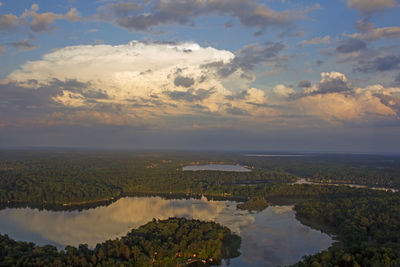 Scenic view of landscape against sky during sunset