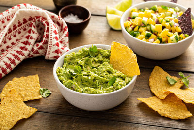 Close-up of food in plate on table