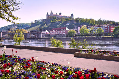 Scenic view of river against cloudy sky