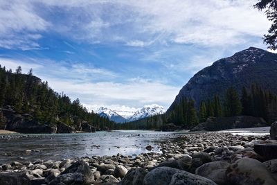 Scenic view of mountains against sky