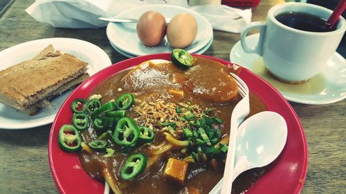 Close-up of served food