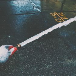 Road marking on road