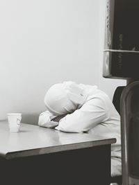 Man sitting on table