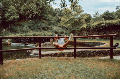 Portrait of boy in playground