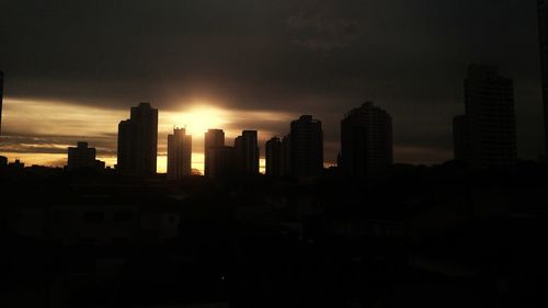 View of cityscape against sky during sunset