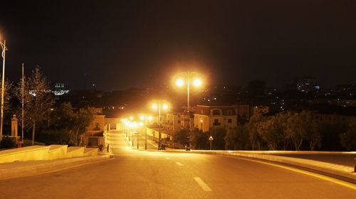 Road in city at night