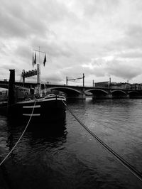 Bridge over river against sky