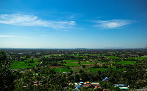 High angle view of townscape against sky