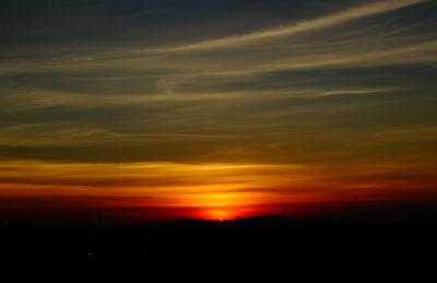 Scenic view of dramatic sky during sunset