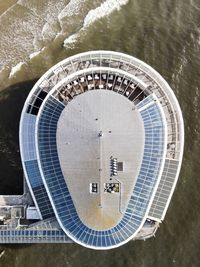 High angle view of swimming pool in lake