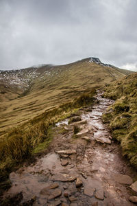Scenic view of mountain against sky