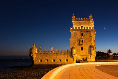 View of historical building against sky at night