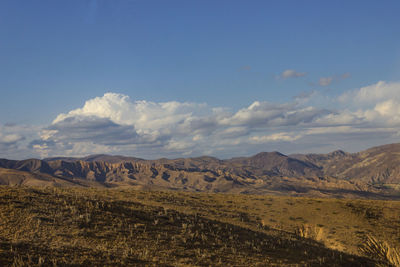 Scenic view of arid landscape against sky