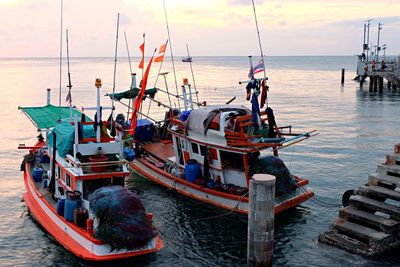 Boats in calm sea