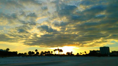 Scenic view of cloudy sky at sunset