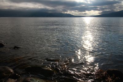 Scenic view of sea during sunset