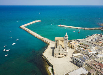 High angle view of sea