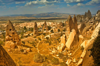 Panoramic view of landscape against cloudy sky