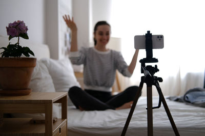 Man sitting on table