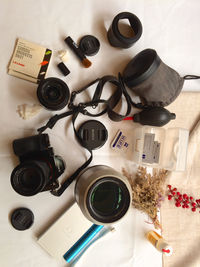 Full frame shot of objects on table