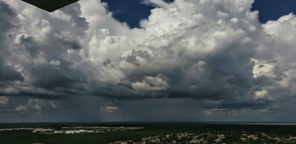 Storm clouds over landscape