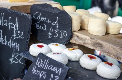 High angle view of vegetables on display at market