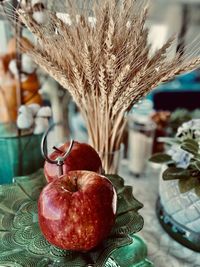 Close-up of apples on table