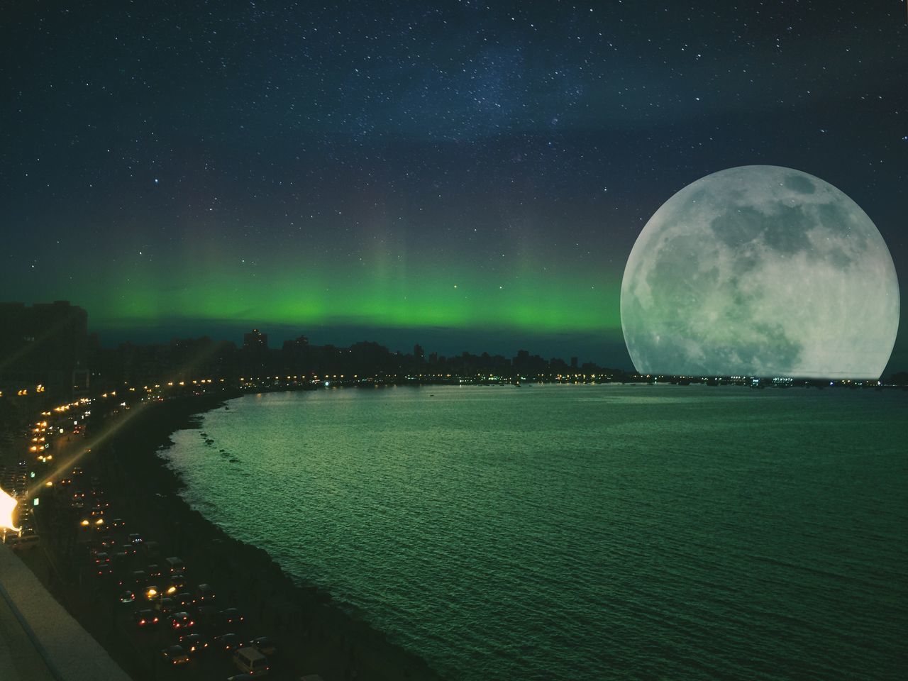 AERIAL VIEW OF LANDSCAPE AGAINST SKY AT NIGHT