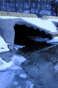 Close-up of frozen water