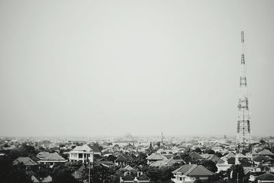 Cityscape against clear sky