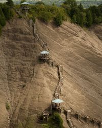 High angle view of built structure on landscape