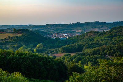 Scenic view of townscape against sky