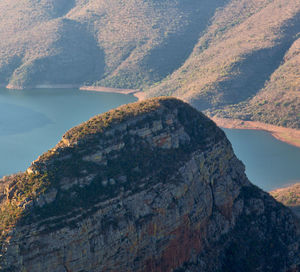 Scenic view of lake and mountains