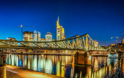 View of illuminated city at night