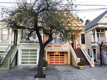 Built structure against trees